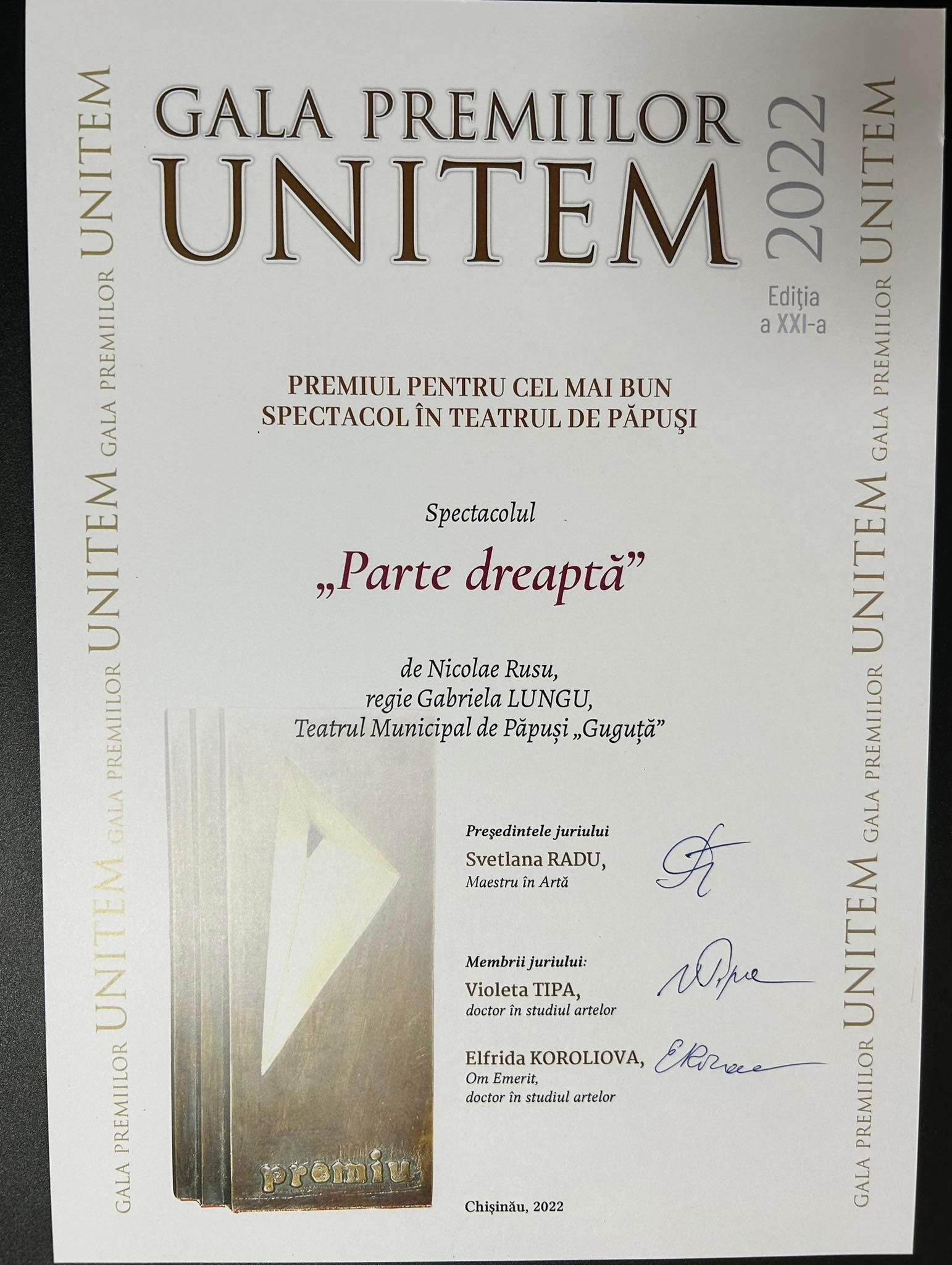 PARTE DREAPTĂ PENTRU ”GUGUȚĂ”!